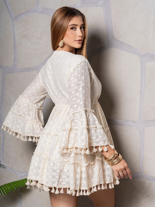 Vestido Boho Manga Flare